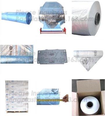 auto adhesive paint masking protect film 3.8*100m,HDPE car overspray masking film Logo printing,Antistatic corona treate