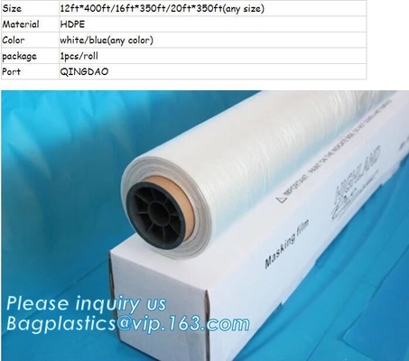 Tape plastic auto paint masking protection film for cars,painting plastic masking protective film for cars, auto paint pol