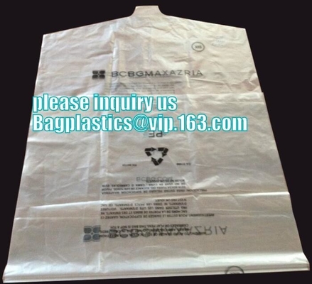 commercial clear pe ldpe poly hotel laundry roll up suit garment packaging dry cleaning cover plastic polythene bag for