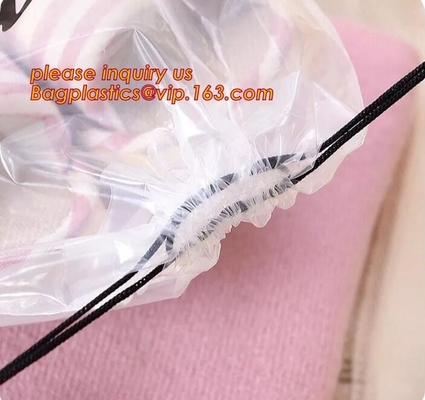 Biodegradable Customized Logo Printed Poly Drawstring Hotel/Travel Laundry Plastic bag,Shop Disposable Plastic Laundry B