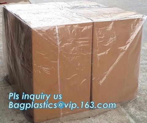 Commercial clear gussted bags for pallet covers, Plastic vinyl cover with square bottom poly pallet cover, Tarpaulin Pal