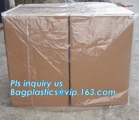 Commercial clear gussted bags for pallet covers, Plastic vinyl cover with square bottom poly pallet cover, Tarpaulin Pal