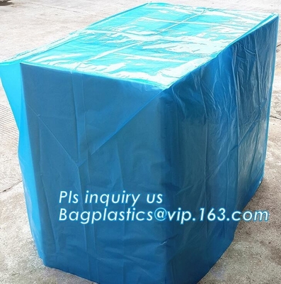 anti aging UV resistant dust proof waterproof reusable pallet cover, sealable square bottom pallet shrink wrap plastic c