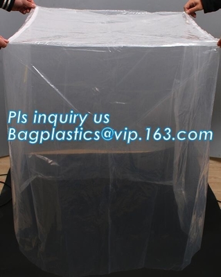 sealable square bottom pallet shrink wrap plastic cover for bags, jumbo black lightproof and waterproof plastic pallet c