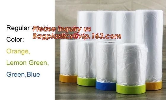 HDPE Masking Film,Indoor Application Pretaped Drop Cloths,masking film,pre-taped cover car painting protection film hous