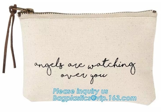 Professional Cosmetic Bag Canvas Zipper Pouch Wholesale, Private Label Makeup Bag, Canvas Bag with Zipper bagplastics