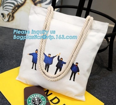 Custom beach tote bag women rope handle print canvas tote bag wholesale,cheap plain blank canvas tote bag promotional