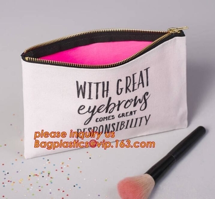 Small packing Use small cotton canvas make up bag,Custom Factory design personalized organic cotton make up bag bagease