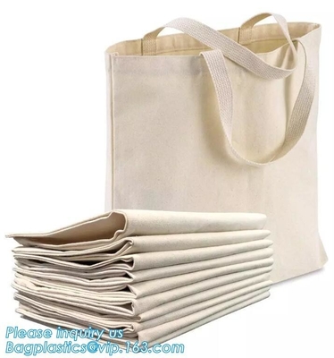 Promotional Reusable Eco Bags Handle Shopping Canvas Cotton Tote