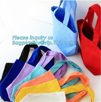 Organic Cotton Reusable Eco Bags , Rope Handle Tote Bag Embossing Surface Handling