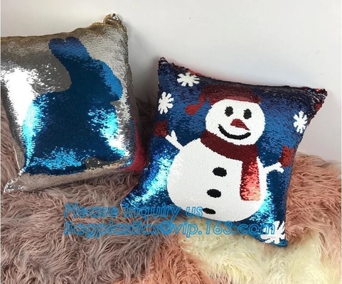 Cushion Reusable Eco Bags Decorative Sequin Pillow Mermaid Reversible Sequin Pillow Cover