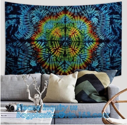 Bohemian Reusable Eco Bags Sun Moon Custom Printed Hippie Tapestry Wall Hangings