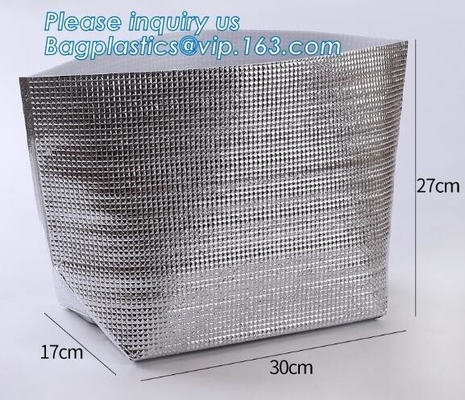 Reusable aluminium foil thermal insulation material cooler bag foPromotional 420D Polyester Insulation Picnic Cooler Bag