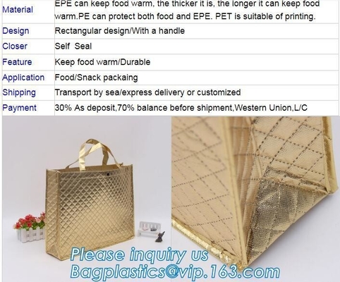 Easy Zip lockkk Closure - 100% Environmental Friendly - Waterproof & Easy Cleaning | Silver Color cool insulation bag BAGEAS
