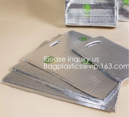 Extra Strength Zipper and Thick Insulation Food Delivery Bag,Picnic Insulated Cooler Bag Tote Thermal insulation Lunch B