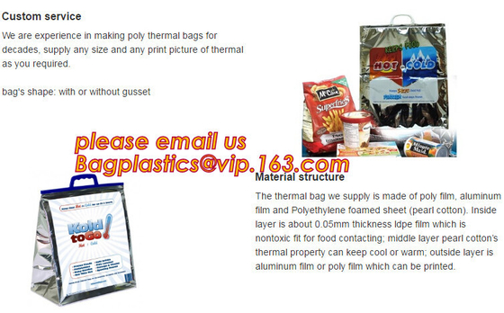 The Strapping insulated jay bag,thermal disposable insulated food bags Insulated Aluminum Foil Box Liners / Cold storage Dis
