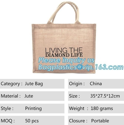 eco friendly Cheap Promotion jute Cloth Tote Bag Wholesale,plain tote bag jute with logo printing,plain eco jute bags