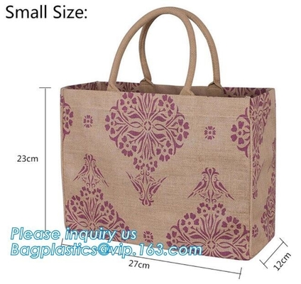 Custom eco friendly waterproof tote shopping jute pouch bag burlap linen packing gift bag with logo print bagease packag