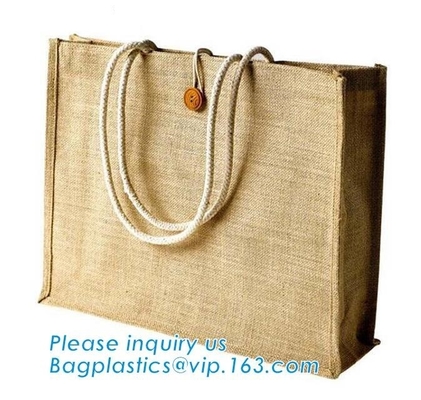 Reusable Natural Eco Personalised Hessian Jute Shopping Bags,Eco Shopping Wine Tote Clutch Supplier Small Gift Beach Pri