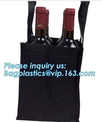 Recycle Durable Two Bottles Non Woven Wine Bag, customized high quality non woven fabric wine bottle bags, bagease, pac