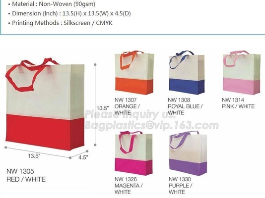 Customized printing recycled promotional shopping tote lamination pp non woven bag, Fashion Design Wholesale Customized