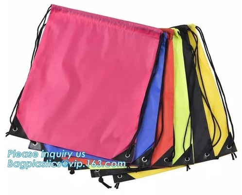 New recycled pp woven bag custom foldable polyester shopping bags,Hot Sales Gym Bag Drawstring 210d Polyester Drawstring