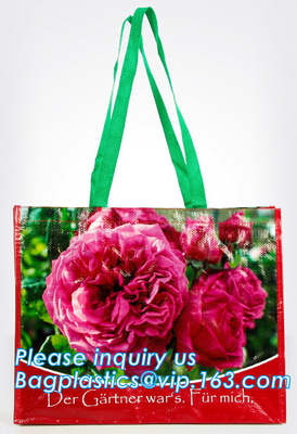 Woven tote shopping grocery Bag with custom logo, recyclable pp laminated non woven shopping bag, Woven Grocery Bag In S