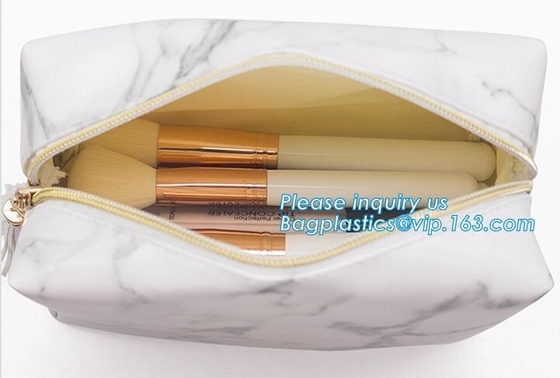 Custom Tyvek Paper Zipper Cosmetic Makeup Bag With Leather Handle,untearable tyvek zipper cosmetic bag,Environmentally f