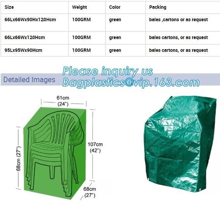 Green Waterproof pe plastic outdoor garden furniture covers,lounge bench covers,funiture series,garden bench cover, bag