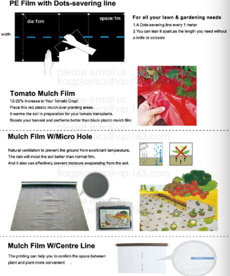 Green house film, pp non-woven weed control sheet,mulch film w/pull-off hole,plant protect sleeve film w/hole, micro hol