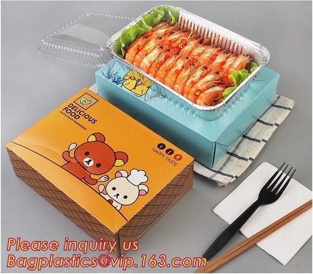 With paper lids clear lids FDA certificate food grade disposable 700 1000ml 1200ml 7&quot; 8&quot; 9&quot; aluminum foil food BAGEASE