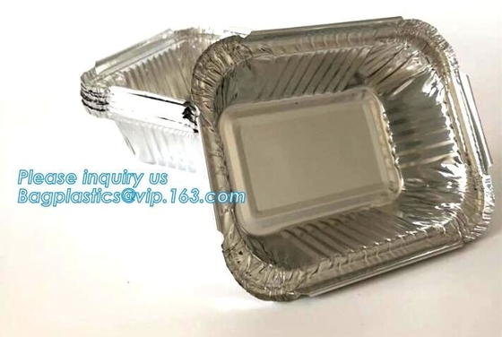 Aluminium Foil Food Containers Rectangle Aluminum Tray Black and Gold Foil Container,Airline Aluminum Tray Smooth-Wall F