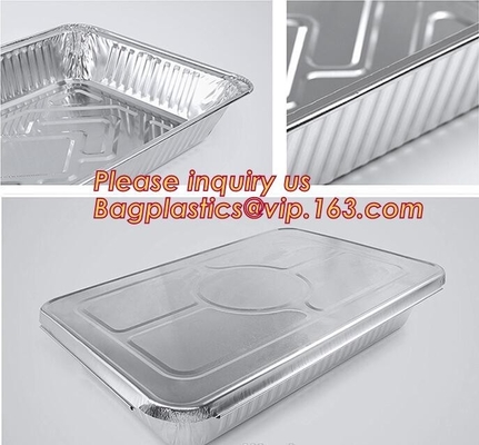 Silver Foil Rectangular Takeout Container with paper lid,Kitchen Use Aluminum Foil Container,700ml food storage containe