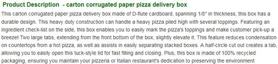 Carton corrugated paper pizza delivery box,bio-degradable high quality chinese food products custom kraft paper pizza pa