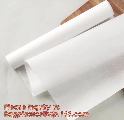 Bleached with Unbleached Greaseproof Paper for food wrapping,Environmental friendly and green greaseproof food packaging