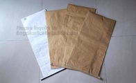 paper bags wholesale Kraft paper pp woven sack,25kg Food packaging kraft paper laminated pp woven bag for packing sea an