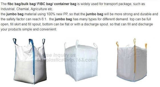 China Factory price 100% new material 1 ton 1.5 ton PP bulk bag woven big bag jumbo bags FIBC,polypropylene pp woven bul