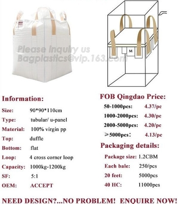 Virgin Polypropylene Recycled Jumbo Bag For Packing Sand 1 Ton 1.5 Ton