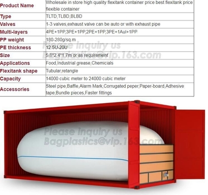 big storage bag palm oil flexi bag price flexitank 20ft,flexitank/ liquid bag for bulk Diesel oil with full set of acces