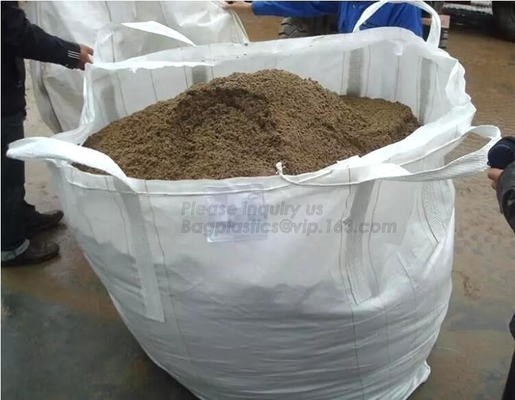 100% PP FIBC Jumbo Bags Breathable Bulk , Mesh Jumbo Bag For Firewood Potato