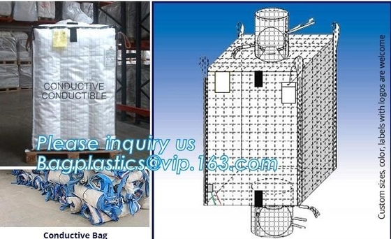 Bitumen Big FIBC Jumbo Bags Bottom Spout , Inner Liner Bag Ventilated Breathing