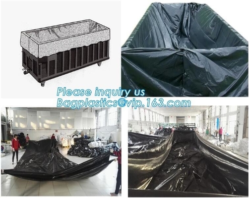 Roll-Off drawstring Containers liner Drawstring Dumpster Container Liners, Drawstring Open Top Dumpster Container Liners