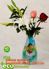 Transparent Vinyl Plastic Standup Flower Vase,PVC plastic flower vase with wonderful design,waterproof Foldable plastic
