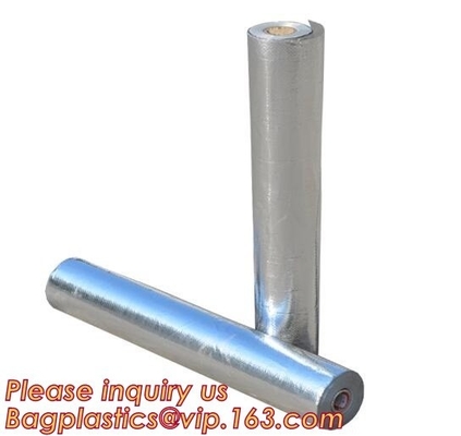 Double side Aluminium foil backed fiberglass fabric attic radiant barrier cloth,aluminium foil woven cloth, bulding mate