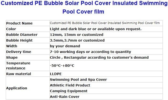 USA Europe Heavy Duty Plastic Bags Bubble Insulated Swimming Pool Cover Film