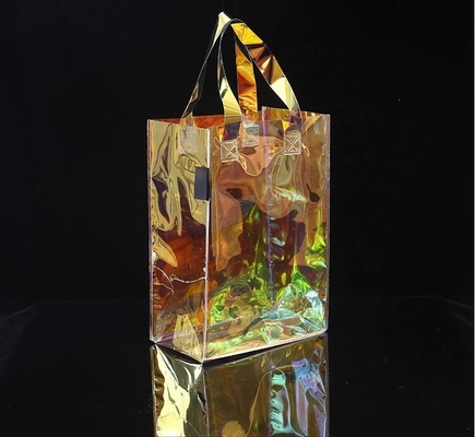 Clear Pvc Handle Bag Portable Knotted Handle PVC Ice Cooler For One Wine