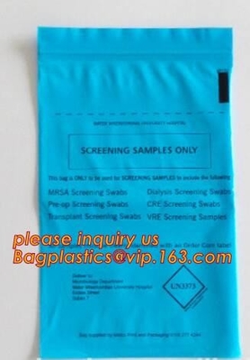 Medical Specimen Biohazard Plastic Bags / Hospital Vomit Bag PE Sheet