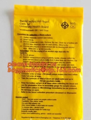 Medical Specimen Biohazard Plastic Bags / Hospital Vomit Bag PE Sheet