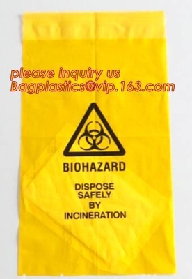 Shield Autoclavable Biohazard Bags , Biohazard Waste Bags With Pocket Medical Specimen