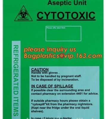 Blood Autoclavable Biohazard Waste Bags Zipper Pouch For Medical Specimen